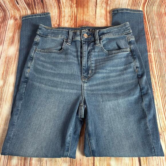 American Eagle SUPER HIGH RISE JEGGING Sz 6 Short Blue Jeans Denim Pants 26x27.5 - Picture 3 of 11